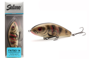 QFA079 - SALMO WOBLER FATSO SINKING 14cm - WOUNDED EMERALD PERCH