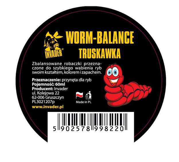 KULKI WORM BALANCE INVADER - TRUSKAWKA 60ml