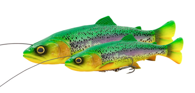 GUMA SAVAGE GEAR 4D LINE THRU PULSE TAIL TROUT - GREEN SILVER