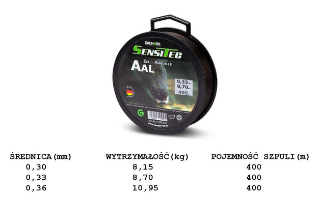 ŻYŁKA SANGER SENSITEC EEL 400m