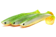 618 - SAVAGE GEAR GUMA FAT-TAIL MINNOW - FLUO GREEN SILVER