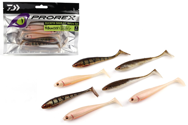 ZESTAW GUM DAIWA PROREX DUCKFIN SHAD - NATURE MIX 9cm