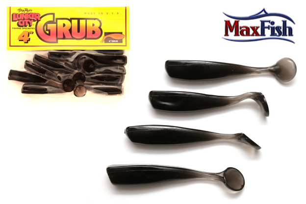 LCGR50 - LUNKER CITY GUMA GRUB 4" SMOKE -10szt