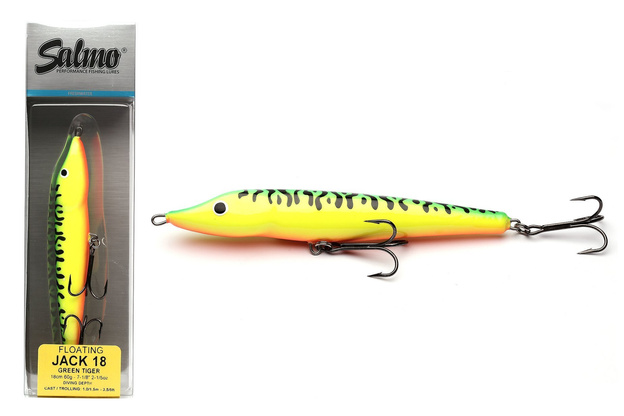 QJA008 - SALMO WOBLER JACK FLOATING 18cm - GREEN TIGER