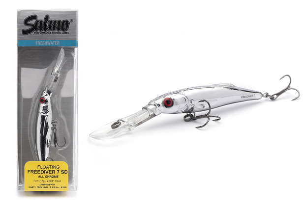 UNIKATOWY WOBLER SALMO FREEDIVER SDR 7cm - ALL CHROME