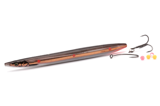 PRZYNĘTA SAVAGE GEAR 3D LINE THRU SANDEEL - THE HOT SPOT - BROWN COPPER RED DOTS