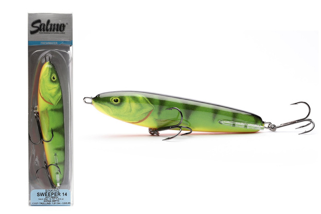 UNIKATOWY WOBLER SALMO SWEEPER SINKING 14cm - HOT PERCH