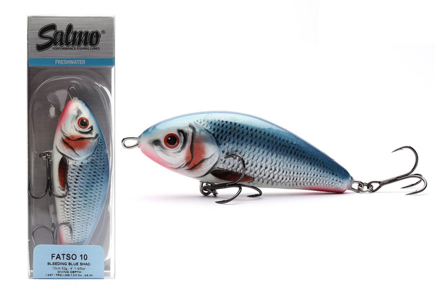 WOBLER SALMO FATSO SINKING 10cm - BLEEDING BLUE SHAD