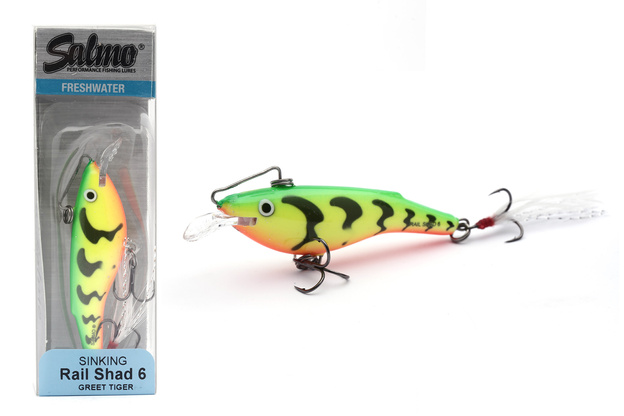 UNIKATOWY WOBLER SALMO RAIL SHAD S 6cm - GREEN TIGER
