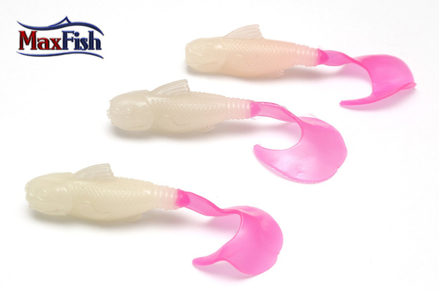GUMY YUM SAMURAI CURLY GLOW FIRE TAIL 7,6cm/10szt