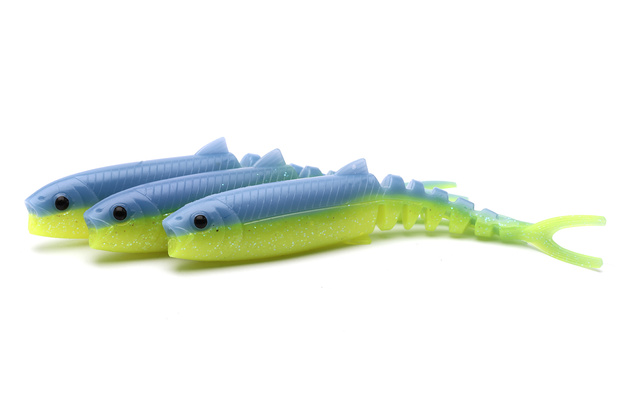 GUMA SAVAGE GEAR CANNIBAL MINNOW V-TAIL - BLUE CHARTREUSE