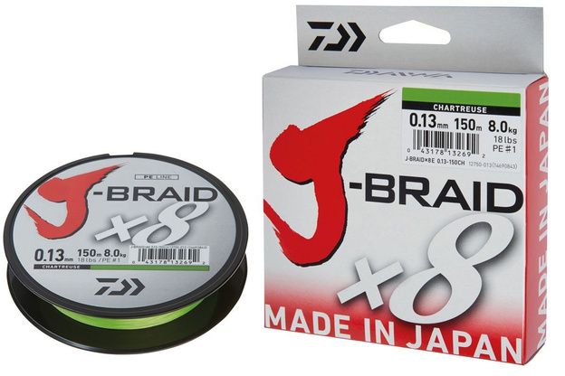 PLECIONKA DAIWA J-BRAID X8 CHARTEUSE 150m
