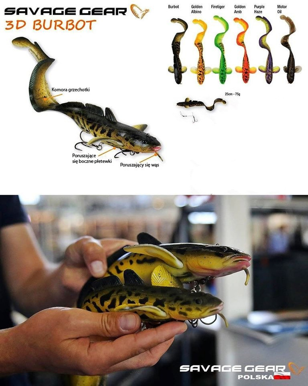 PRZYNĘTA SAVAGE GEAR 3D BURBOT - GOLDEN AMBULANCE