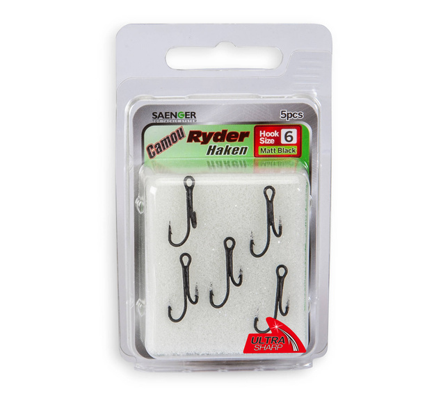 HACZYKI PODWÓJNE SANGER CAMOU RYDER 1/0-5szt
