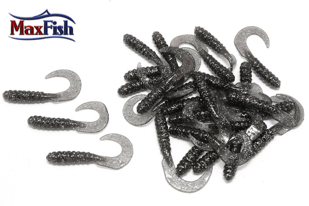 GUMY YUM WALLEYE GRUB SMOKE SILVER FLAKE 7,5cm/25szt