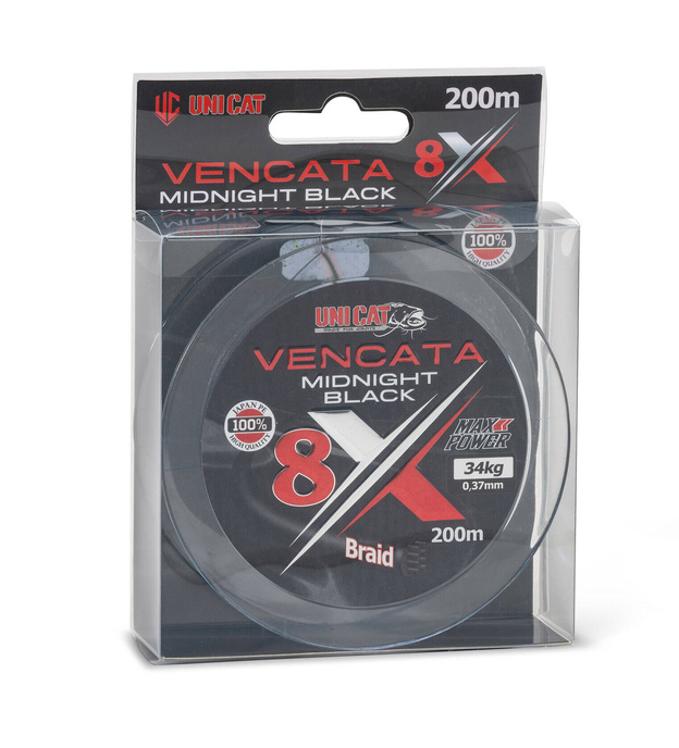 PLECIONKA UNI CAT VENCATA MIDNIGHT BLACK 0,37mm/200m