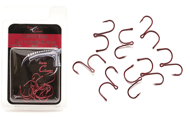 HAKI DROP SHOT IRON CLAW BAITPUSHER RED 4/8szt