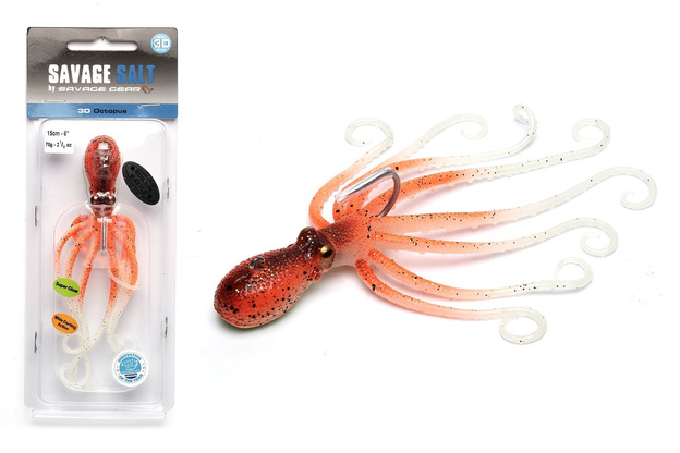 6388 - SAVAGE GEAR PRZYNĘTA 3D OCTOPUS - UV ORANGE GLOW