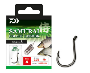 14808-006 - DAIWA HACZYKI Z PRZYPONEM SAMURAI PELLET FEEDER 6/6szt