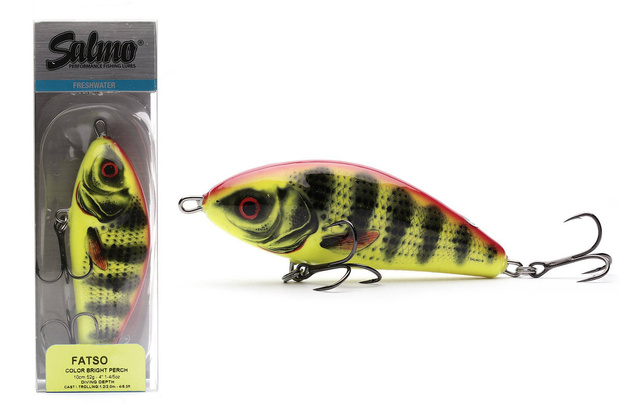 WOBLER SALMO FATSO FLOATING 12cm - BRIGHT PERCH