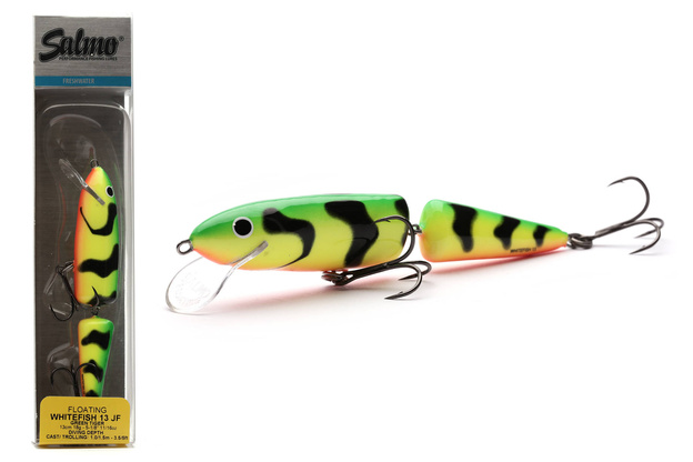 WOBLER SALMO WHITE JOINTED FISH FLOATING 13cm - GREEN TIGER