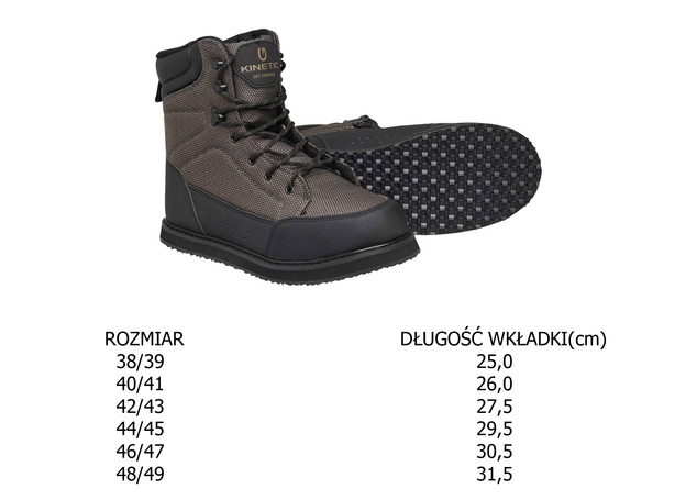 BUTY DO BRODZENIA Z PODESZWĄ TREKKINGOWĄ KINETIC ROCKGAITER