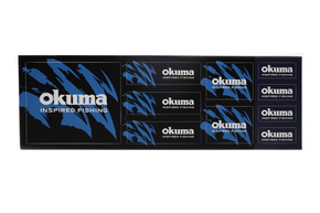 137223 - OKUMA NAKLEJKA WĘDKARSKA MOTIF MIX 27x9cm