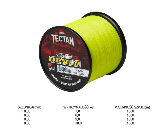 ŻYŁKA DAM TECTAN CARP/YELLOW 1000m