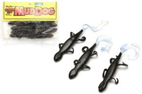 LCMD65 - LUNKER CITY GUMA MUD DOG BLACK/BLUE TAIL