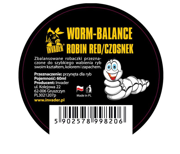 KULKI WORM BALANCE INVADER - ROBIN RED / CZOSNEK 60ml