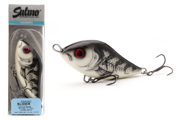 WOBLER SALMO SLIDER SINNKING 12cm - WHITE STRIPER