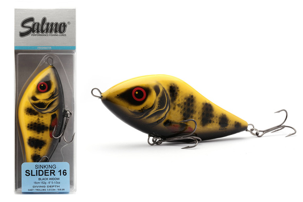 WOBLER SALMO SLIDER SINNKING 16cm - BLACK WIDOW