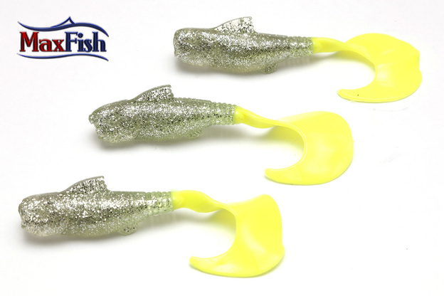 GUMY YUM SAMURAI CURLY SILVER/CHART 7,6cm/10szt