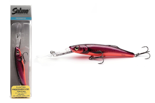 WOBLER SALMO FREEDIVER SDR 9cm- PURPLE RAIN