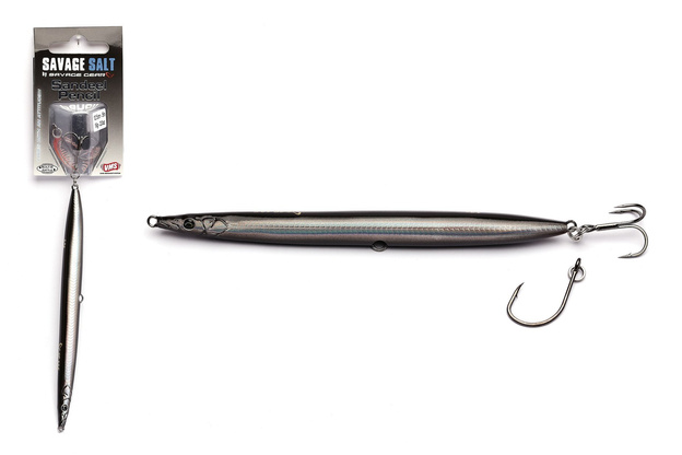 3D SANDEEL PENCIL SAVAGE GEAR 125mm/19g - BLACK SILVER