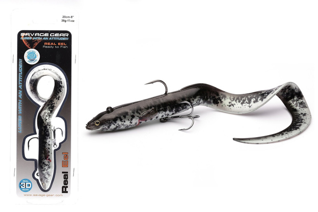 GUMA SAVAGE GEAR 4D REAL EEL 20cm - BLACK GREEN PEARL PHP