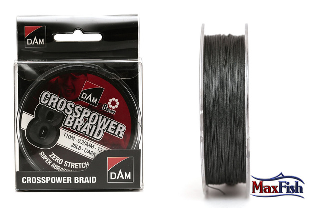 PLECIONKA DAM CROSSPOWER 8 BRAID - 110m - DARK GREY