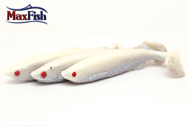 618 - SAVAGE GEAR GUMA FAT-TAIL MINNOW - WHITE SILVER
