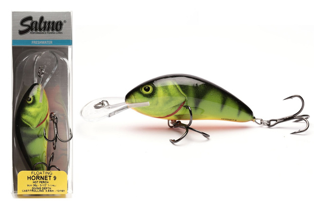 WOBLER SALMO HORNET FLOATING 9cm- HOT PERCH