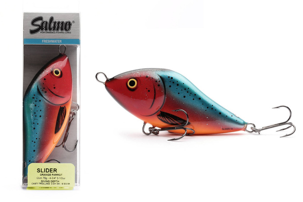 UNIKATOWY WOBLER SALMO SLIDER FLOATING 12cm - ORANGE PARROT