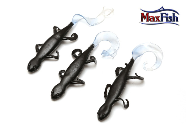 LCMD65 - LUNKER CITY GUMA MUD DOG BLACK/BLUE TAIL