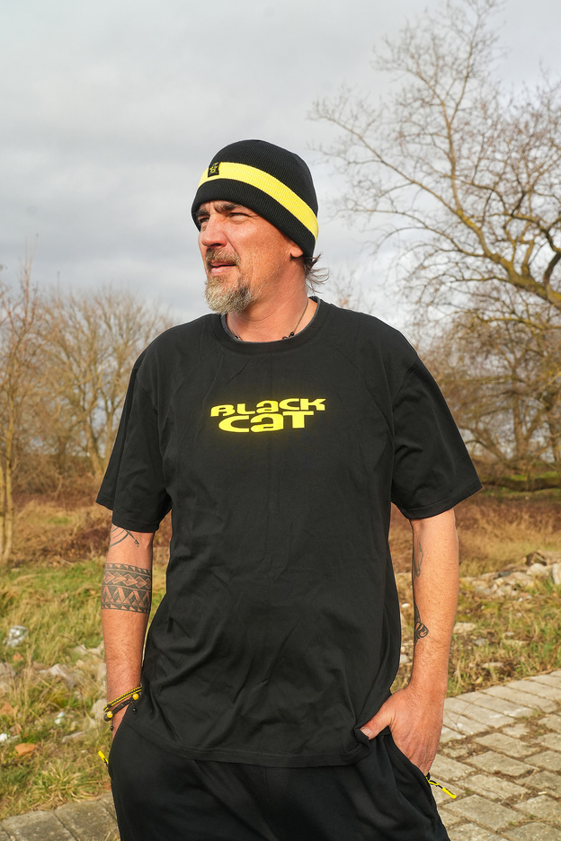 T-SHIRT BLACK CAT LOGO BLACK