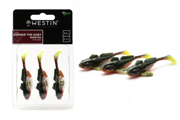 GUMY WESTIN GUNNAR THE GOBY 6,5cm/3szt - FIRE GOBY