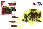 GUMY YUM WALLEYE GRUB AVACADO RED/CHARTE 7,5cm/25szt