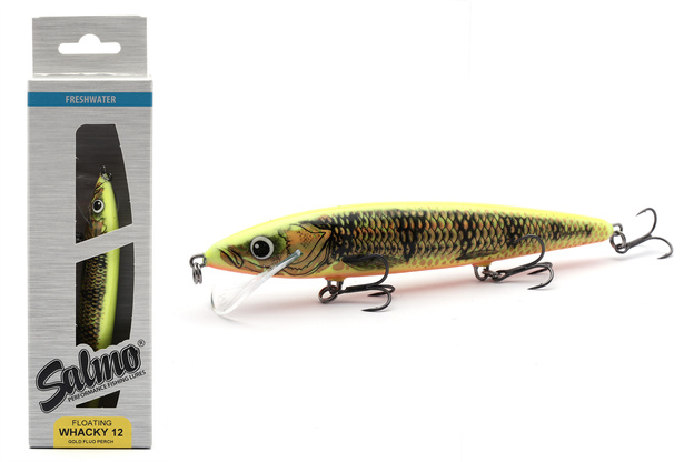 UNIKATOWY WOBLER SALMO WHACKY FLOATING 12cm/14g - GOLD FLUO PERCH
