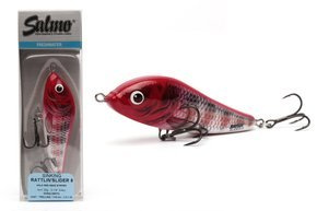 QRN010 - SALMO WOBLER RATTLIN SLIDER SINKING 11cm - HOLO RED HEAD STRIPER