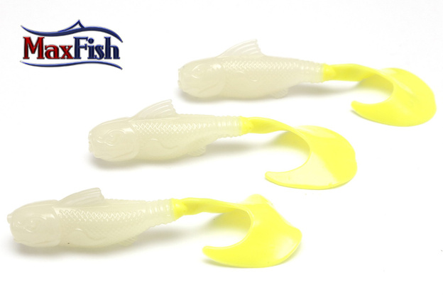 GUMY YUM SAMURAI CURLY GLOW CHART TL 7,6cm/10szt