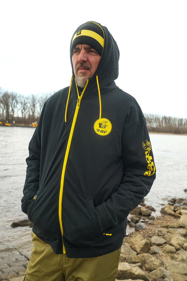 BLUZA Z KAPTUREM BLACK CAT BLACK ZIPPED HOODY