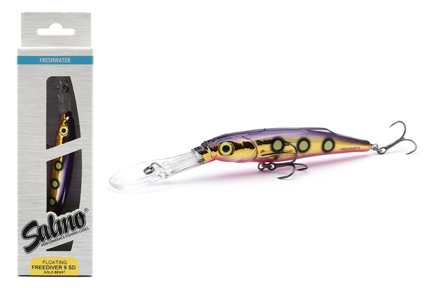 UNIKATOWY WOBLER SALMO FREEDIVER SDR 9cm - GOLD BEAST