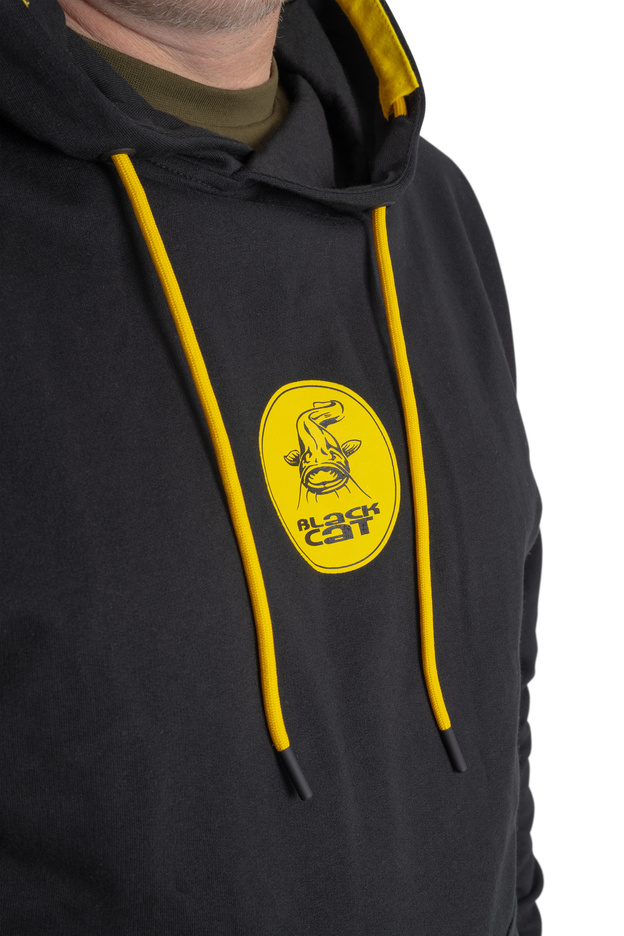 BLUZA Z KAPTUREM BLACK CAT BLACK HOODY